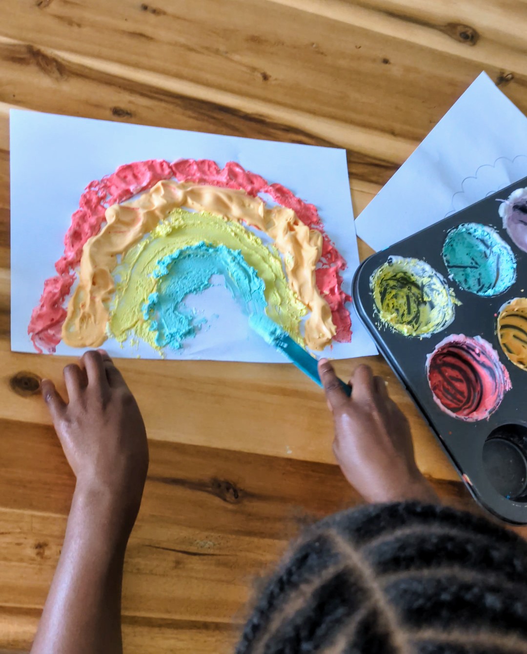 summer puffy paint craft for kids