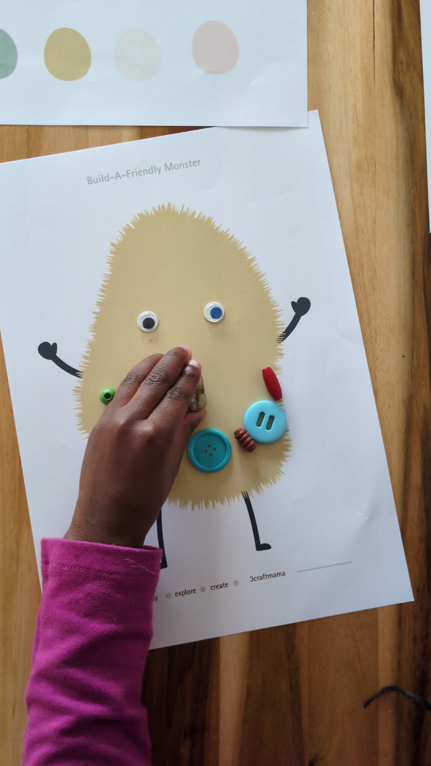 Build a monster activity for toddlers