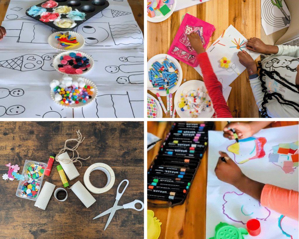 table-ready craft set up