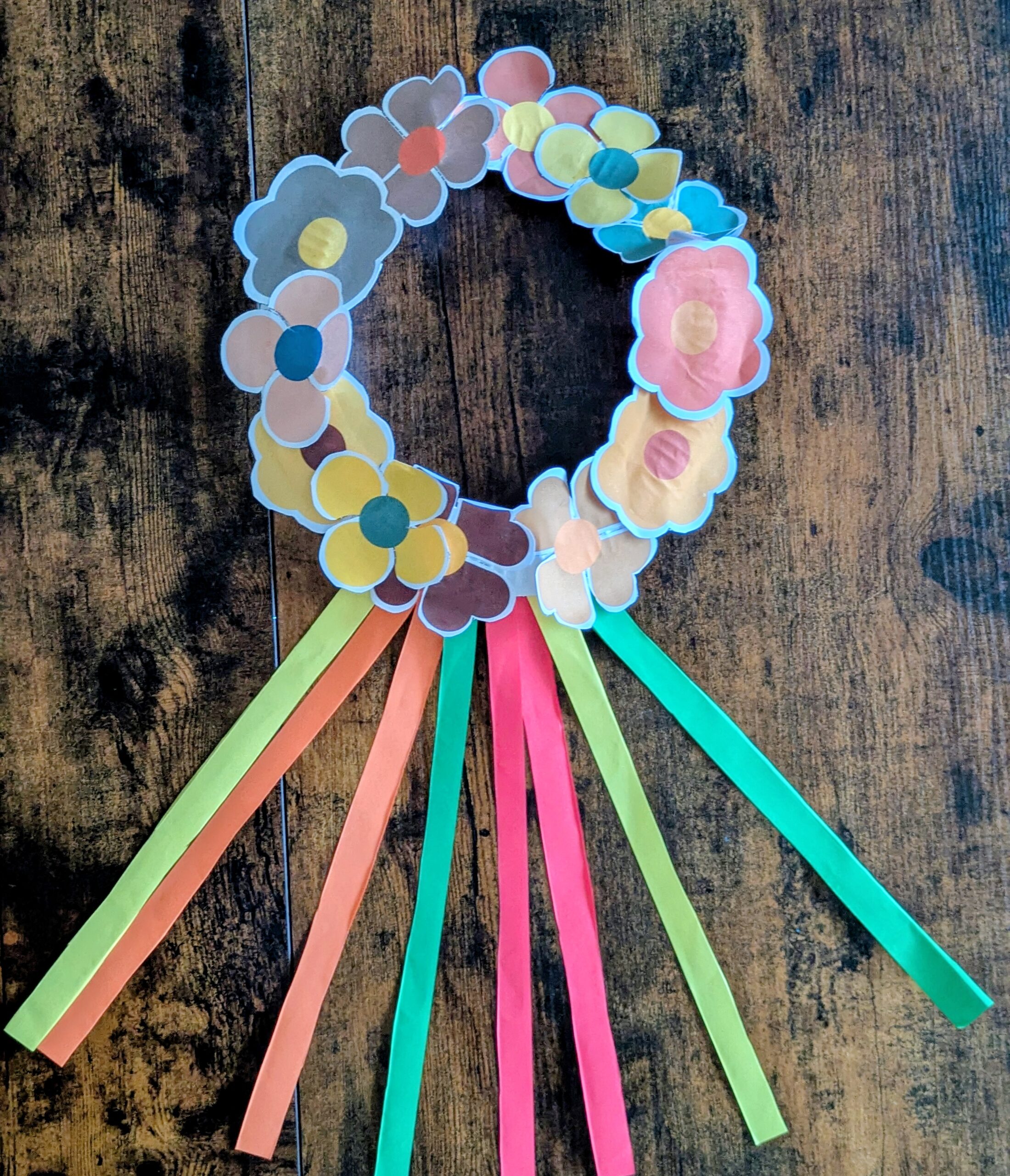 Spring Flower Wreath Craft Printable for Kids | Paper Plate Craft Template (Colour + Black & White) - Image 2