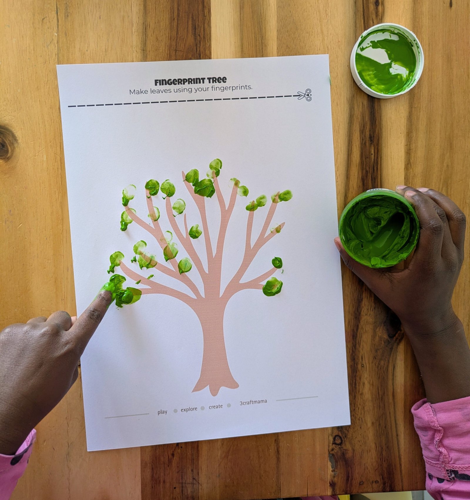 Finger paint tree activity
